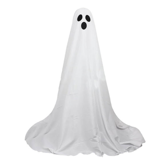 OIUR Large Lighted Ghost Halloween Decoration Outdoor Standing Light-up White Ghost with Witch Hat for Home Yard Garden Lawn Porch Decor