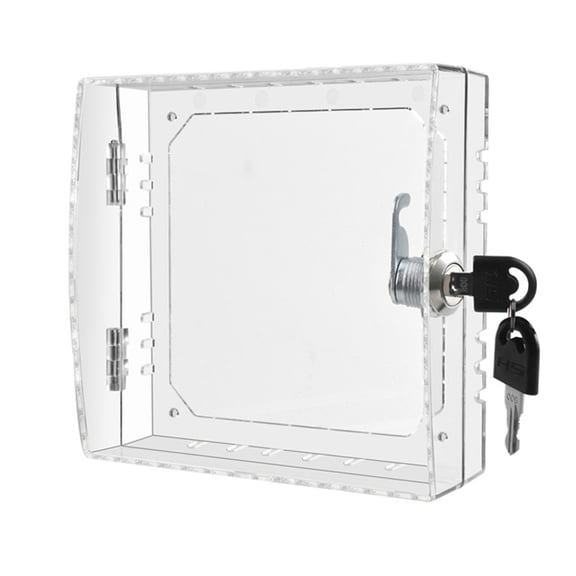 OIUR Large Thermostat Lock Box Cover with Key Transparent Design Easy to Install Universal Clear Thermostat Cover AC Lock Box Cover