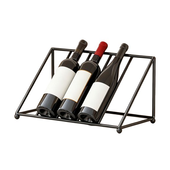 OIUR Liquor Bottle Display Shelf, Tilted Iron Art Wine Rack, Modern Style Bottle Holder, for Home Bar Kitchen And Tabletop Decor