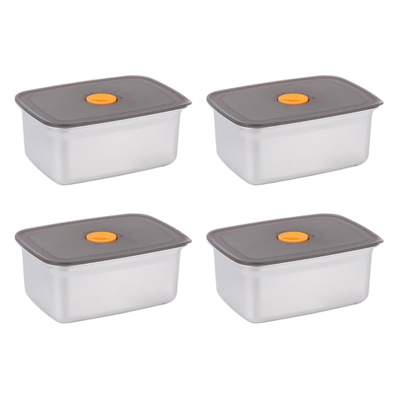 OIUR Lunch Box with Lid Stackable Snack Containers Leak-proof Stainless Steel Food Container for Fruits Vegetables Nuts