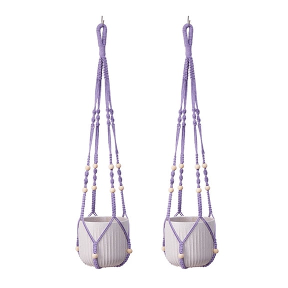 OIUR Macrame Plant Hanger Boho Hanging Planter Holder Cotton Rope Flower Pot Hanger for Home Patio Garden Decor