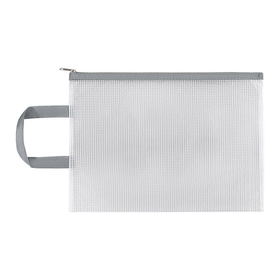 OIUR Mesh Zipper Pouch A4 Letter Size Clear Plastic File Bag Waterproof Zip File Folder Document Storage Bag for Travel School Office Supplies