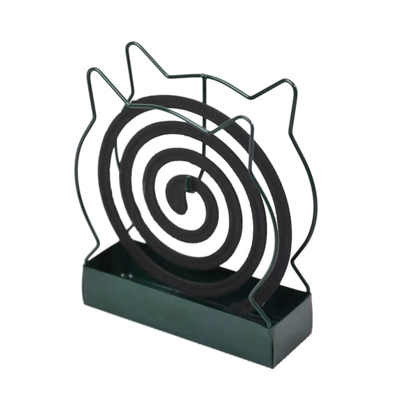 OIUR Metal Incense Coil Holder with Ash Catcher Tray Cat Ear Pine Tree Repellent Spiral Incense Hanger Stand Portable Incense Burner Decoration