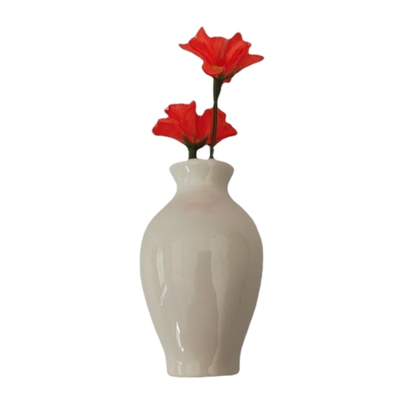 OIUR Mini Ceramic Vase Refrigerator Magnet with Artificial Flower Home Office Kitchen Locker Fridge 3D Miniature Flower Vase Magnetic Decoration Ornament