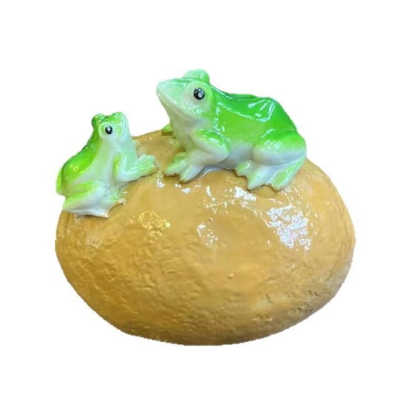 OIUR Miniature Frog Statue Garden Decoration Realistic Looking Weather-Resistant Outdoor Animal Frog Figurine Plant Ornament