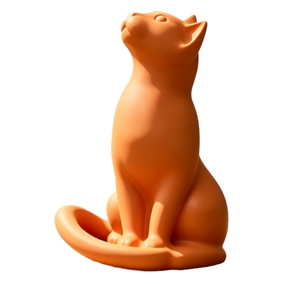 OIUR Modern Minimalist Cat Figurine, Abstract Cat Statue Ornament, Resin Artistic Animal Sculpture for Home Living Room Bedroom Office Desktop Decorations