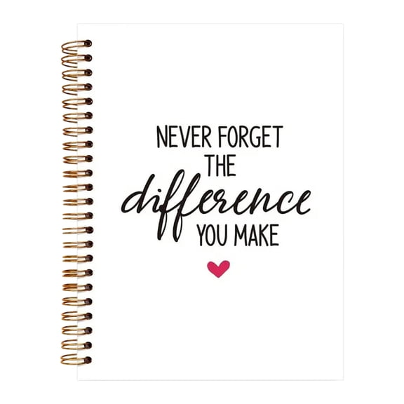OIUR Motivational Spiral Notebook Never Forget The Difference You Make Inspirational Journal A5 Size 50 Sheets Reading Notebook for School Office