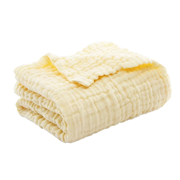 OIUR Muslin Blanket Summer Couch Throw Breathable Solid Color Muslin Wrap Cuddly Blanket for Bed Sofa Travel Holiday Use