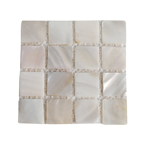 OIUR Natural Shell Square Coaster Mosaic Heat Insulation Home Decoration Placemats Photography Props Mats for Family Dining Table Coffee Shop