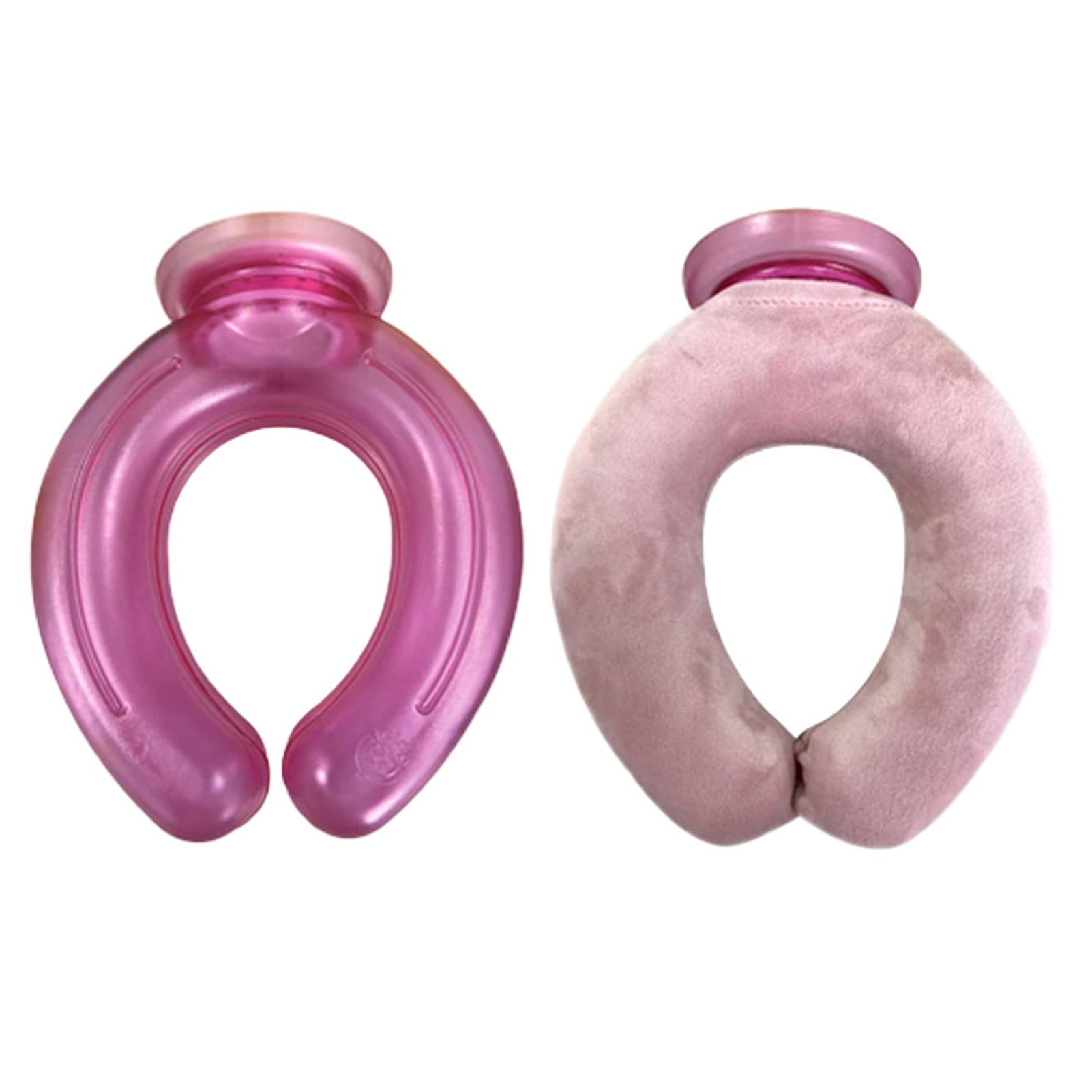 OIUR Neck Cooling Ice Pack with Velvet Cover U-shaped Cold Hot Compress Water Filled Bag Leak-proof PVC Summer Wearable Neck Cooling Tube Wrap Collar