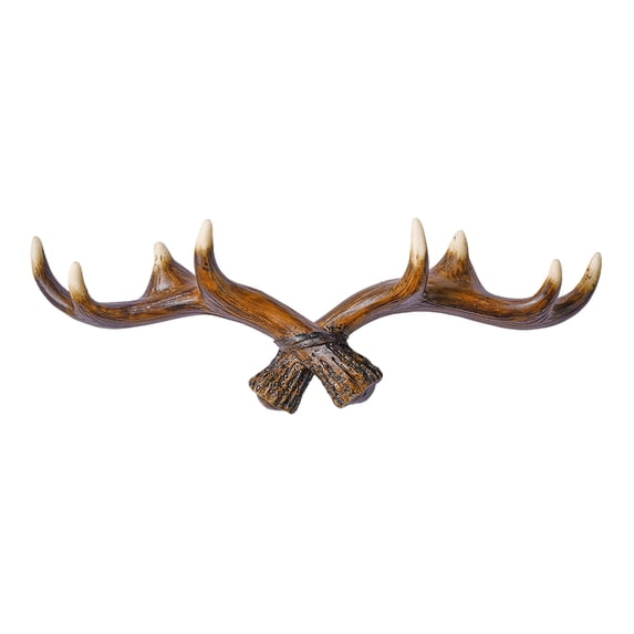 OIUR Nordic Vintage Deer Horn Decor Hook Wall Hanging Clothes Hats Hook Strong Load-bearing Easy to Install Multipurpose Hanger Hook