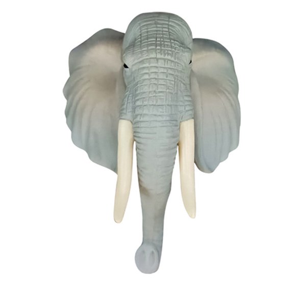 OIUR PVC Animal Head Figurine Refrigerator Decoration Mini Antelope Elk Mammoth Zebra Deer Wolf Tiger Head Statue Wall Sculpture Ornament