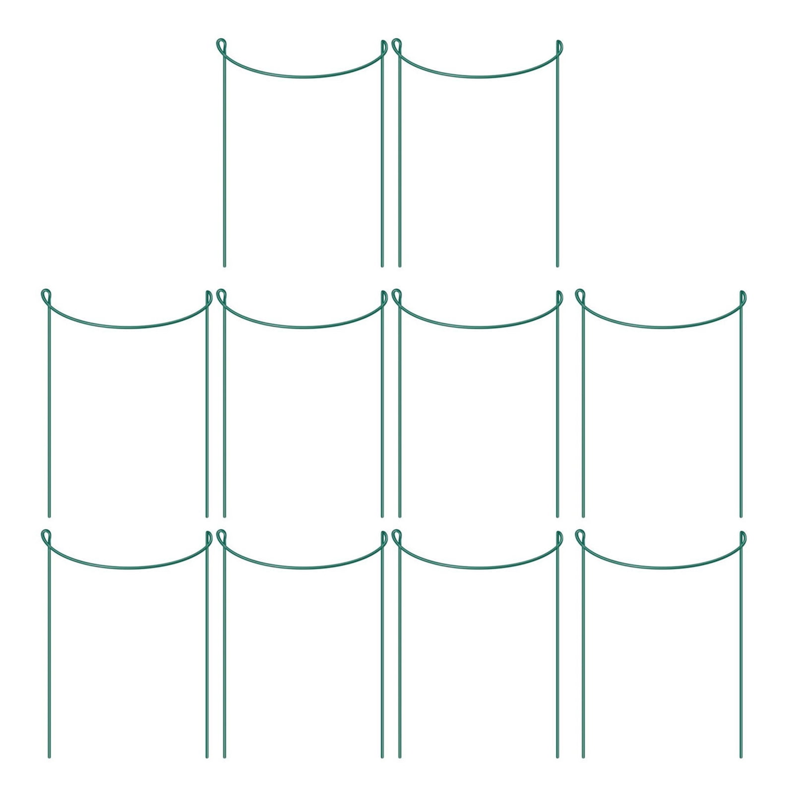 OIUR Plant Support Stakes Half Round Top Metal Plant Stake Peony Cages And Supports Garden Plant Support Rings for Outdoor Indoor Plants Tomato Hydrangea
