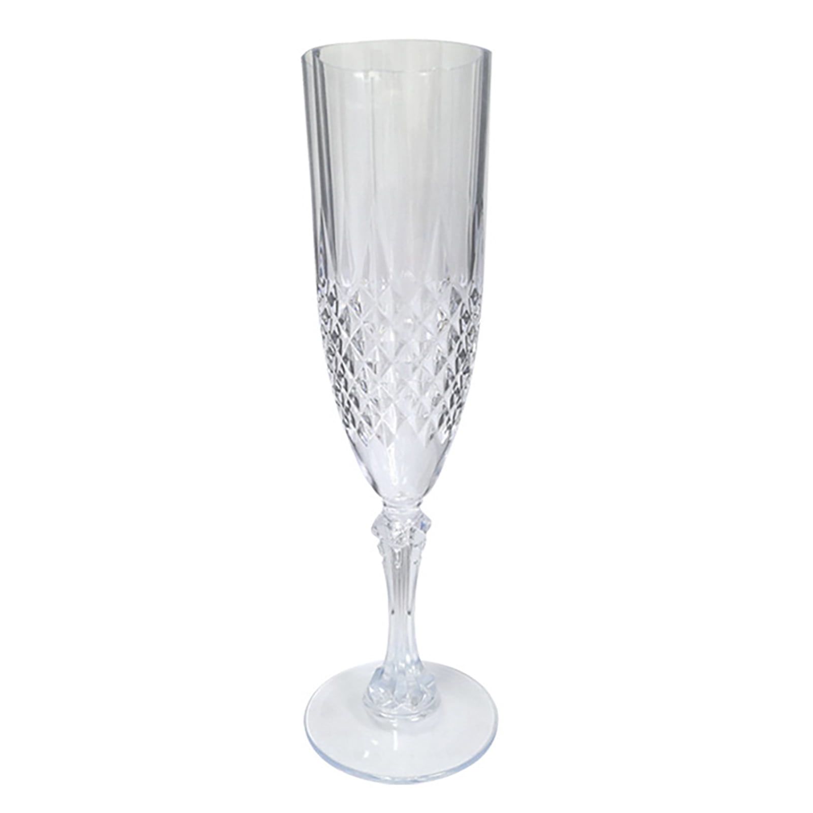 OIUR Plastic Champagne Flutes Transparent Wine Glasses Shatterproof Reusable Wine Goblets Elegant Drinkware for Weddings Parties Toasting
