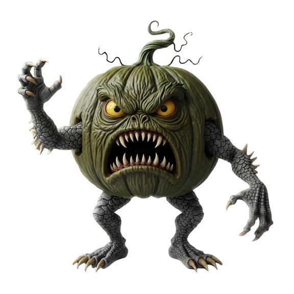 OIUR Pumpkin Evil Figurine Spooky Resin Halloween Tabletop Decoration for Home Office Desk Decor Halloween Party Supplies