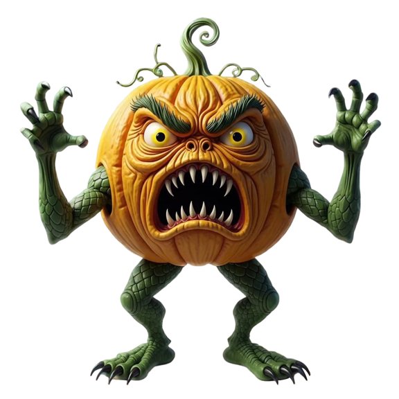 OIUR Pumpkin Evil Figurine Spooky Resin Halloween Tabletop Decoration for Home Office Desk Decor Halloween Party Supplies