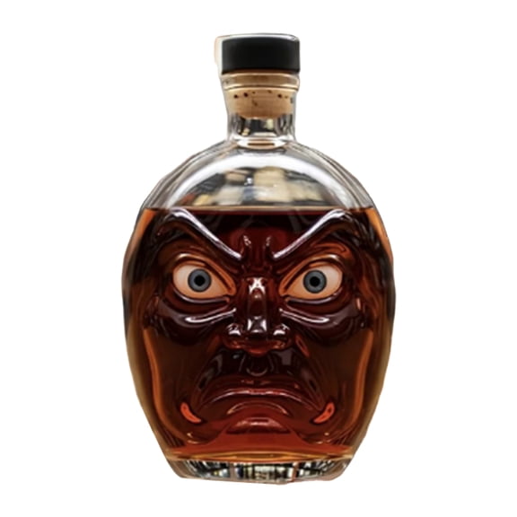 OIUR Pumpkin Wine Bottle with Human Face Creepy Cute Spooky Wine Bottle Unique Evil Smirks Fun Face Bottle for Halloween