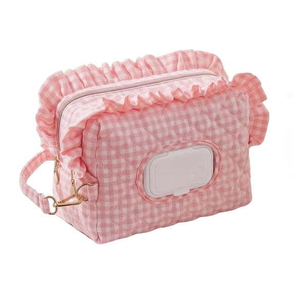 Comparrtment OIUR Quilted Diaper Wipes Bag with Hanging Strap, Dual Compartment ...