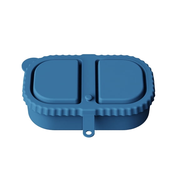 OIUR Reusable Silicone Snack Container 2-Compartment Leak-Proof Food Storage Box for Sauces Nuts Dishwasher Safe Snack Storage Box