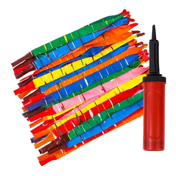 OIUR Rocket Balloons with Pump Flying Balloon with Whistling Noise Assorted Colors Long Screaming Balloon for Birthdays Events Parties