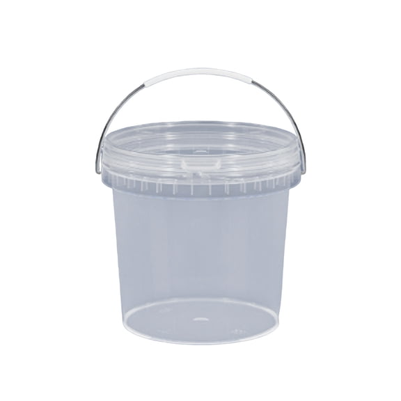 OIUR Round Plastic Bucket with Comfortable Grip Handle, Stackable Multipurpose Container, Liquid Storage Bucket for Home Garden