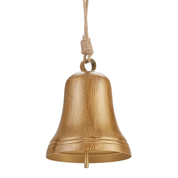 OIUR Rustic Bell Christmas Ornament Vintage Metal Decorative Bell Large Hanging Cow Bell Decoration for Mantel Table Centerpiece Winter Tree Garland Decor