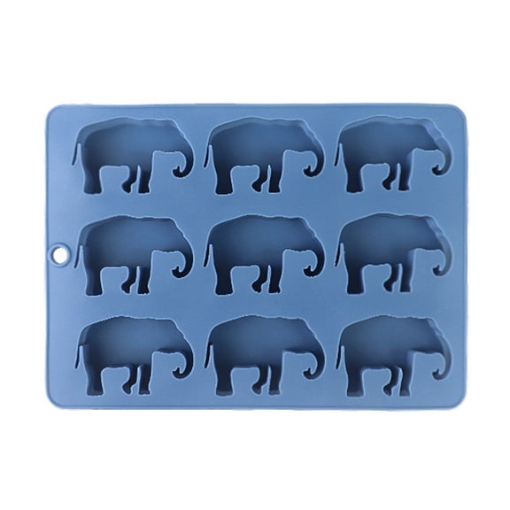 OIUR Silicone Ice Cube Tray with Animal Shapes Elephant Wolf Shape Ice Mold BPA-Free Easy-Release Ice Maker for Home