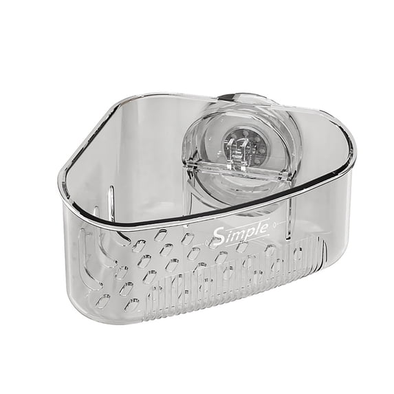 OIUR Sink Strainer Basket Sponge Holder with Suction Cup Triangle Design Easy to Install Multifunctional Storage Rack Drainer Basket