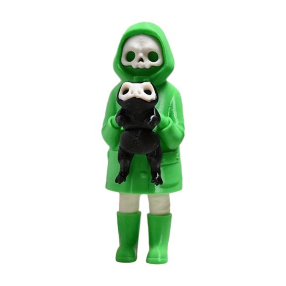 OIUR Skull Grim Reaper Frog Statue, 3D Printed Spooky Cute Grim Reaper Figurine for Halloween Home Tabletop Bookshelf Decor