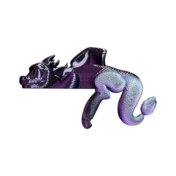 OIUR Sleeping Dragon Bookshelf Decor 3D Printed Dragon Figurine Book Nook Sleeping Dragon Shelf Decoration for Book Lovers And Fantasy Enthusiasts