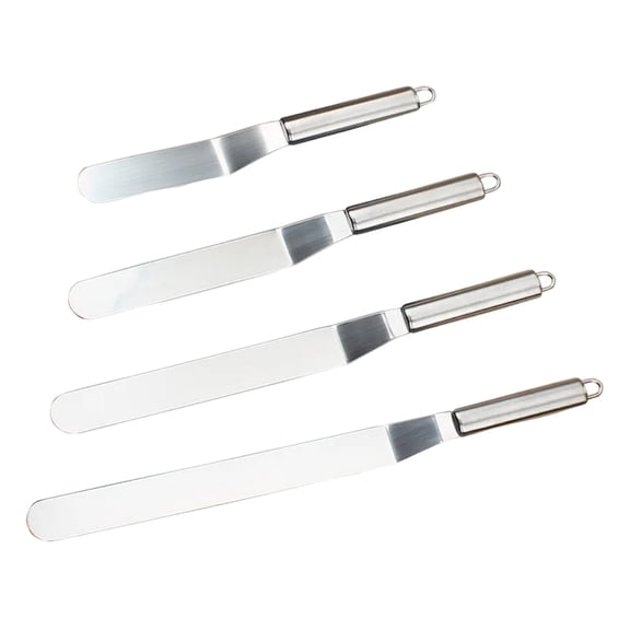OIUR Stainless Steel Cream Spatula Curved Icing Tool for Cake Decorating 6/8/10/12 Inch Comfortable Handle DIY Cake Tools Frosting Utensils