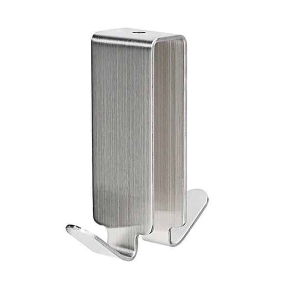 OIUR Stainless Steel Double Side Hooks No Drill Towel Rack Hook for Glass Wall Bathroom Storage Organizer Backpack Hanger Kitchen Utensil