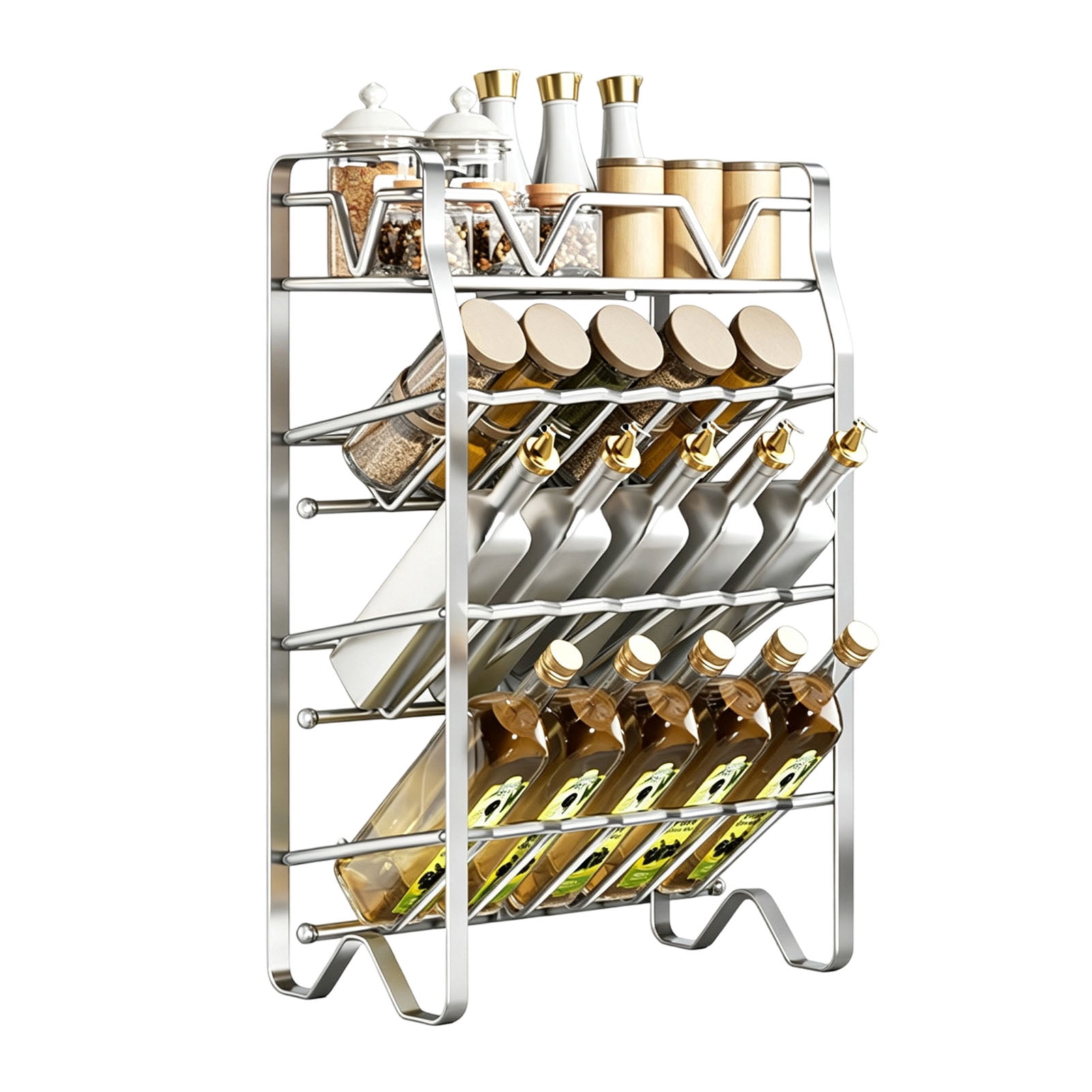 Condimnet Rack OIUR Stainless Steel Spice Rack, 2/3/4 Tier Condiment Organizer for ...