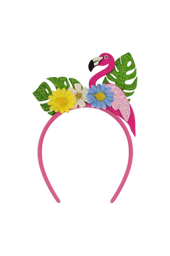 Summer Hawaiian Luau Headbands Palm Tree Flamingo Felt Beach Party Hair Accessory for Tropical Theme Party Supplies