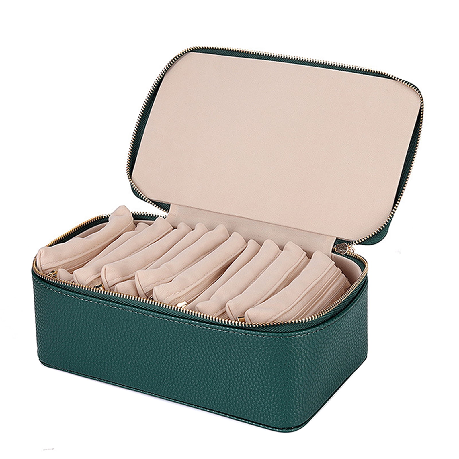 OIUR Travel Jewelry Box Large Capacity Zipper Closure Waterproof Hard Shell Soft Lining Rings Earrings Storage Organizer