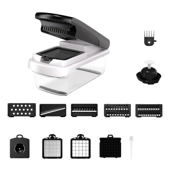 OIUR Vegetable Chopper 14-in-1 Kit Stainless Steel Onion Chopper with Container Veggie Cutter Kitchen Essential