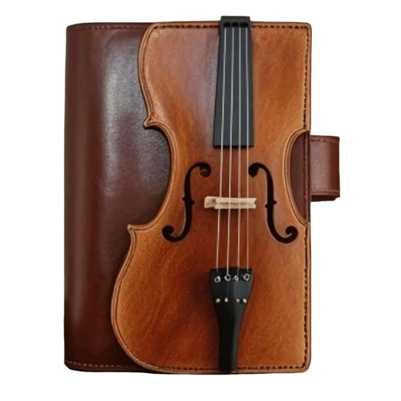 OIUR Vintage Violin Faux Leather Notebook Classic Music-Themed Writing Journal for Notes Diary Sketching Elegant Gift for Musicians Writers