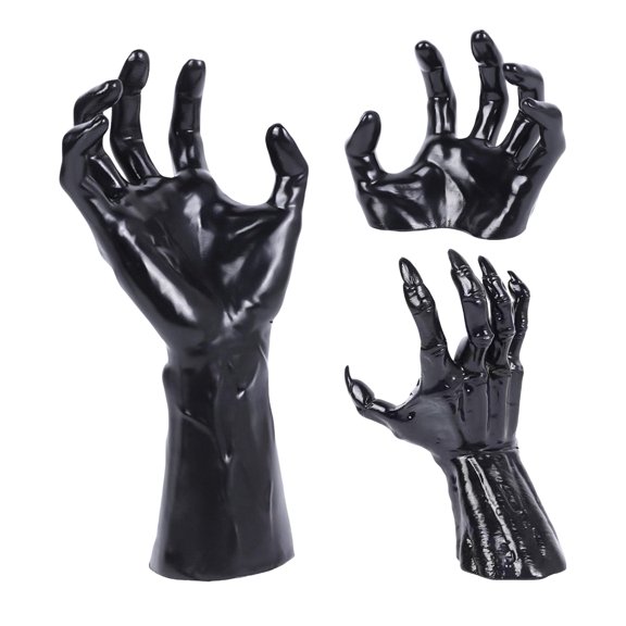 OIUR Wall Gothic Hand Sculpture Devil Hand Candle Holder Terror Hand Halloween Wall Decor for Living Room Entryway Horror Themed Party