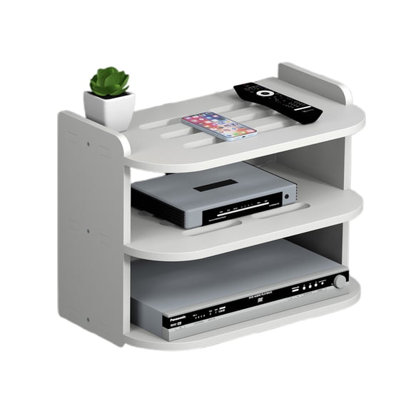 OIUR Wall Hanging Shelf Router Power Strip Organizer Double-Layer Design Strong Load-bearing Easy Installation Floating Rack Wall Mount Holder