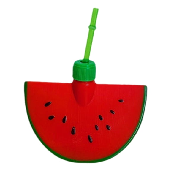 OIUR Watermelon Cup with Lid And Straw Reusable Plastic Watermelon Drinking Cups Fun Fruit Drinkware for Parties Picnics And Summer Events