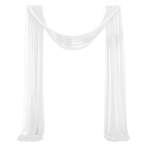 OIUR Wedding Arch Drape Chiffon Curtain Drapery Solid Color Tulle Drapery Draping Decoration for Weddings Ceremony Reception Banquets