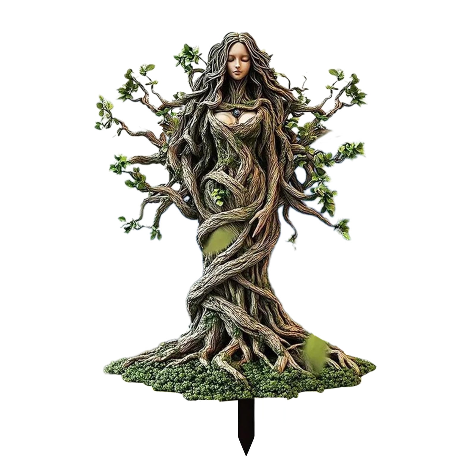 OIUR Wood Elf Acrylic Sign Stake Weather-resistant 2D Flat Fairy Spike ...