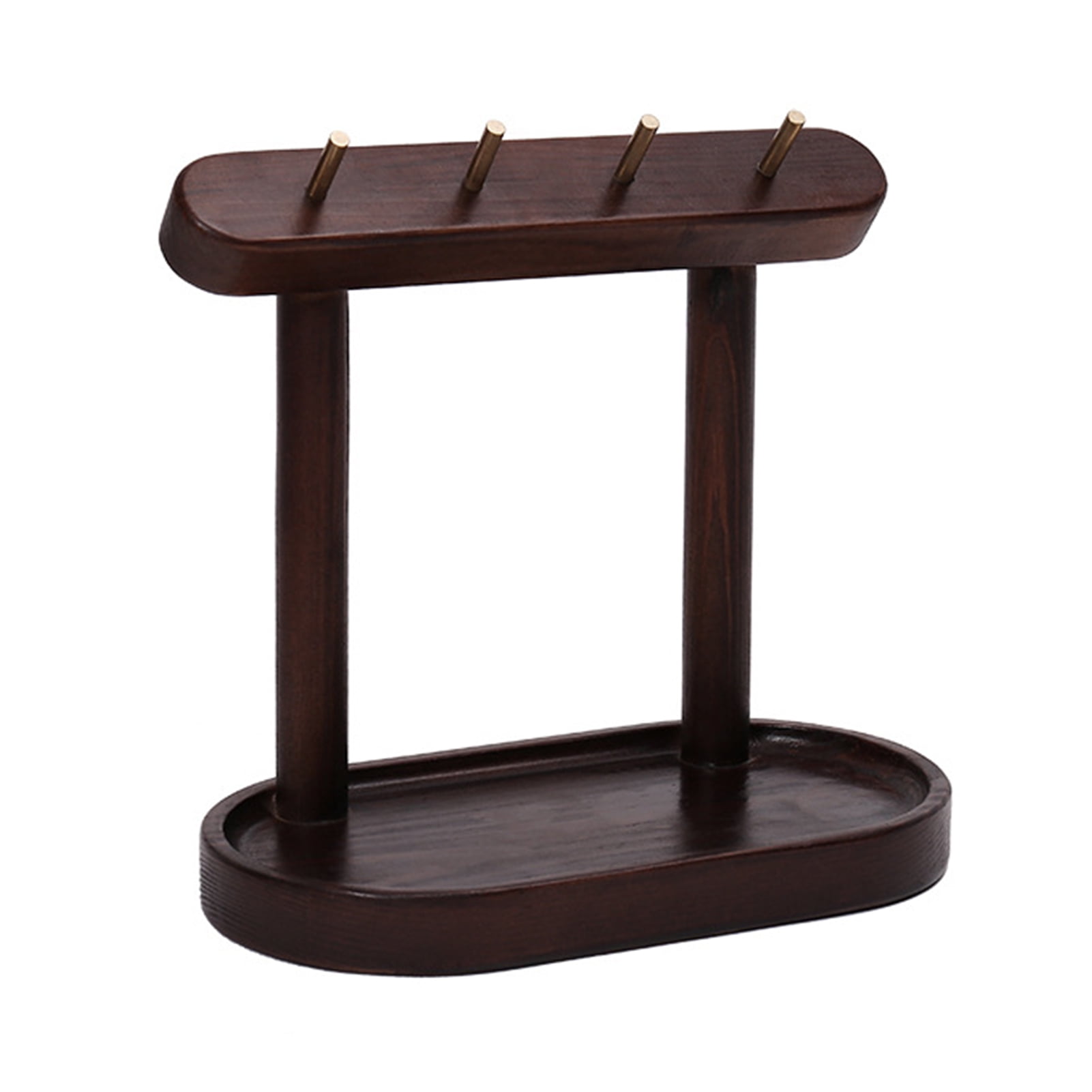 OIUR Wooden Key Storage Rack Rustic Home Office Desktop Key Organizer Stand Hook Multi-purpose Keychain Jewelry Trinkets Holder Decoration