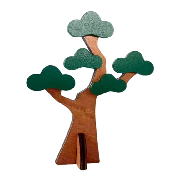 OIUR Wooden Pine Tree Ornament Farmhouse Rustic Mini Standing Tree Table Sign Home Office Desk Table Centerpiece Decoration