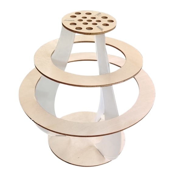 OIUR Wooden Puzzle Flower Vase with Stem Holder Heavy Duty DIY Building Block Flower Bouquet Display Stand Home Office Desktop Decoration