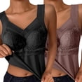 thumbnail image 1 of OIUUAK 2 Pack Cotton Shelf Bra Camisole Tops for Women Adjustable Spaghetti Strap Tank Top Summer Cami Shirt Built in Bra Cotton Camisole Beach Vacation, Dark Blue, 1 of 2