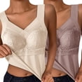 thumbnail image 1 of OIUUAK 2 Pack Women Cotton Cami Tops Built-in Shelf Bra Unpadded Square Neck Crop Tank Top Fitted Basic Camisole Going Out Tees, Red, 1 of 2