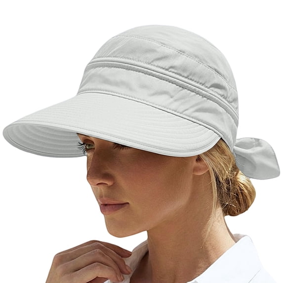 OIUUAK 2-in-1 Women’s Sun Visor Sun Hat Zipper Off Ponytail Friendly, Lightweight Breathable Quick Dry, Summer UV Protection Sports Beach Vacation, Light Ashy