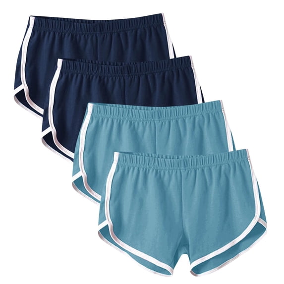 OIUUAK 4PC Shorts For Women Casual Summer Sports Yoga Shorts Workout Athletic Running Gym Shorts, real essentials womens shorts, gym shorts women pack, essential shorts