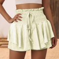 thumbnail image 1 of OIUUAK Linen Shorts Women Flowy Shorts For Women Casual Shirred Elastic Shorts High Waisted Shorts Ruffle Shorts Athletic, relaxed fit shorts women, shorts for summer, summer shorts, 1 of 2
